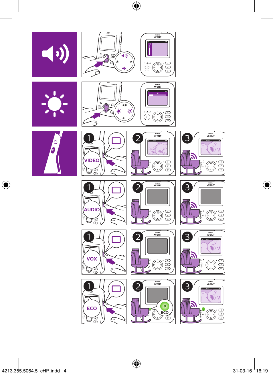 Audio, Video | Philips AVENT SCD620/05 User Manual | Page 4 / 8