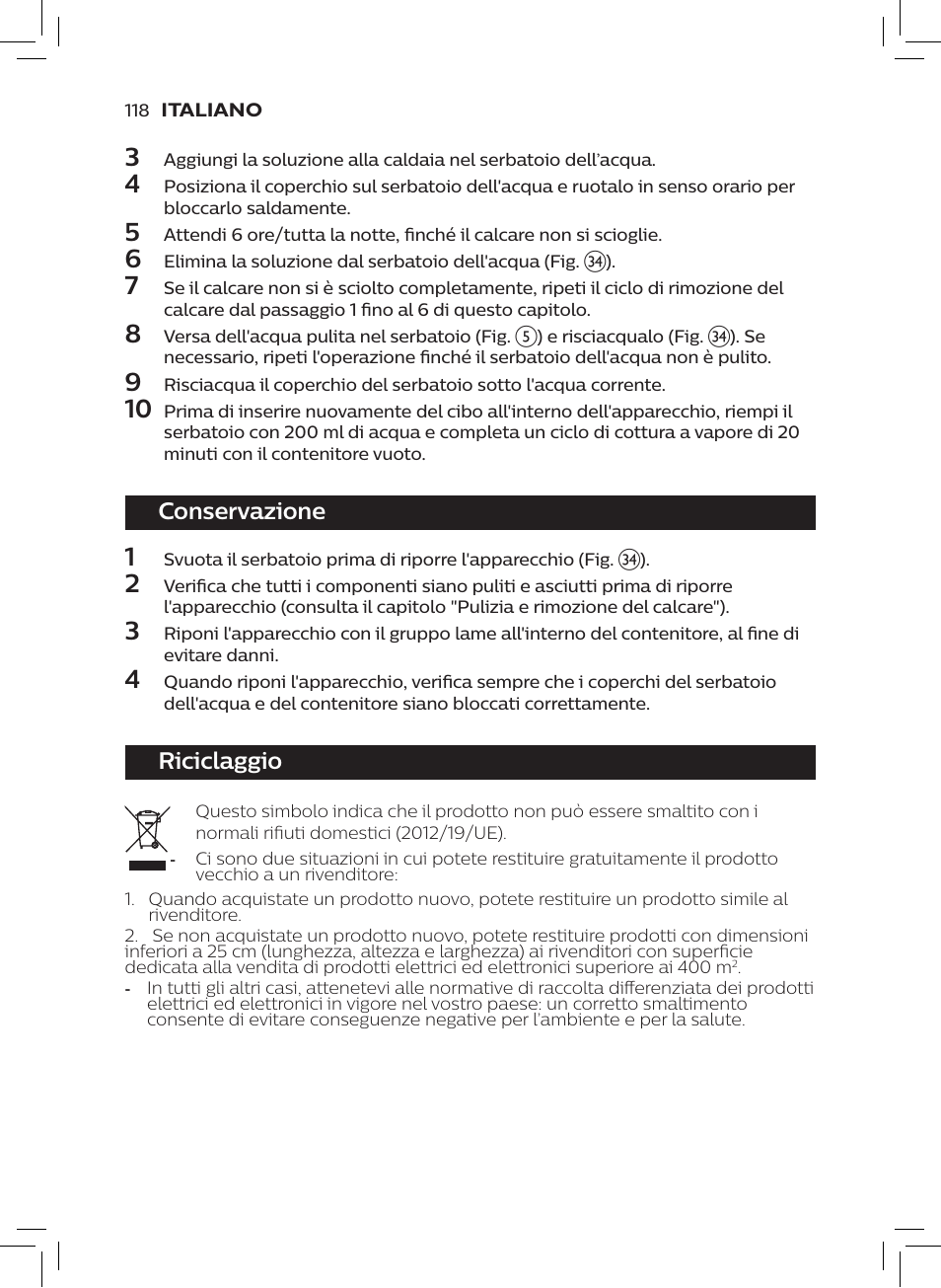 Conservazione, Riciclaggio | Philips AVENT SCF875/01 User Manual | Page 120 / 170