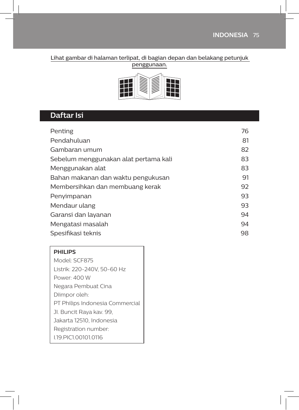 Daftar isi | Philips AVENT SCF875/01 User Manual | Page 77 / 170