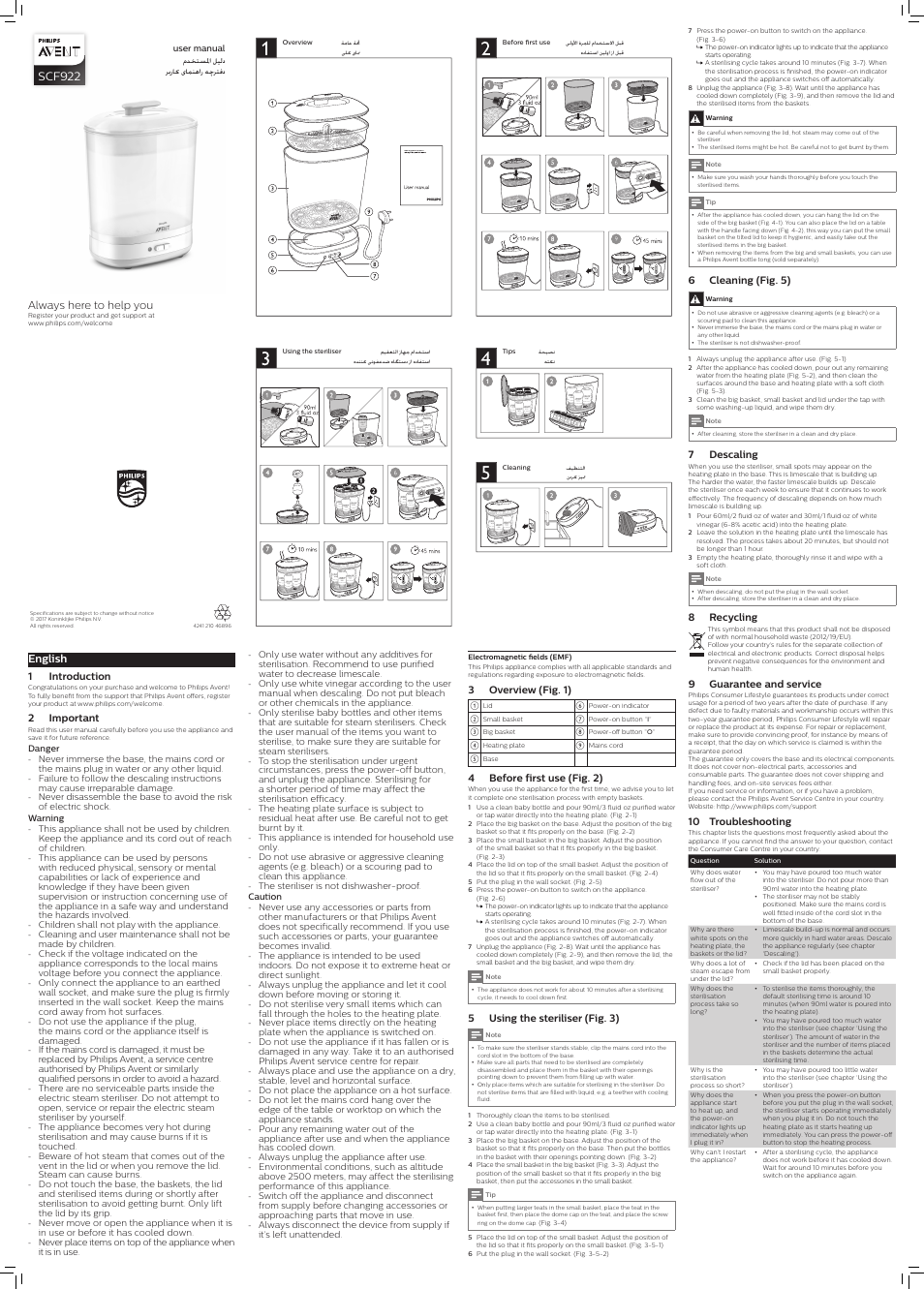 Philips AVENT SCF922 User Manual | 2 pages