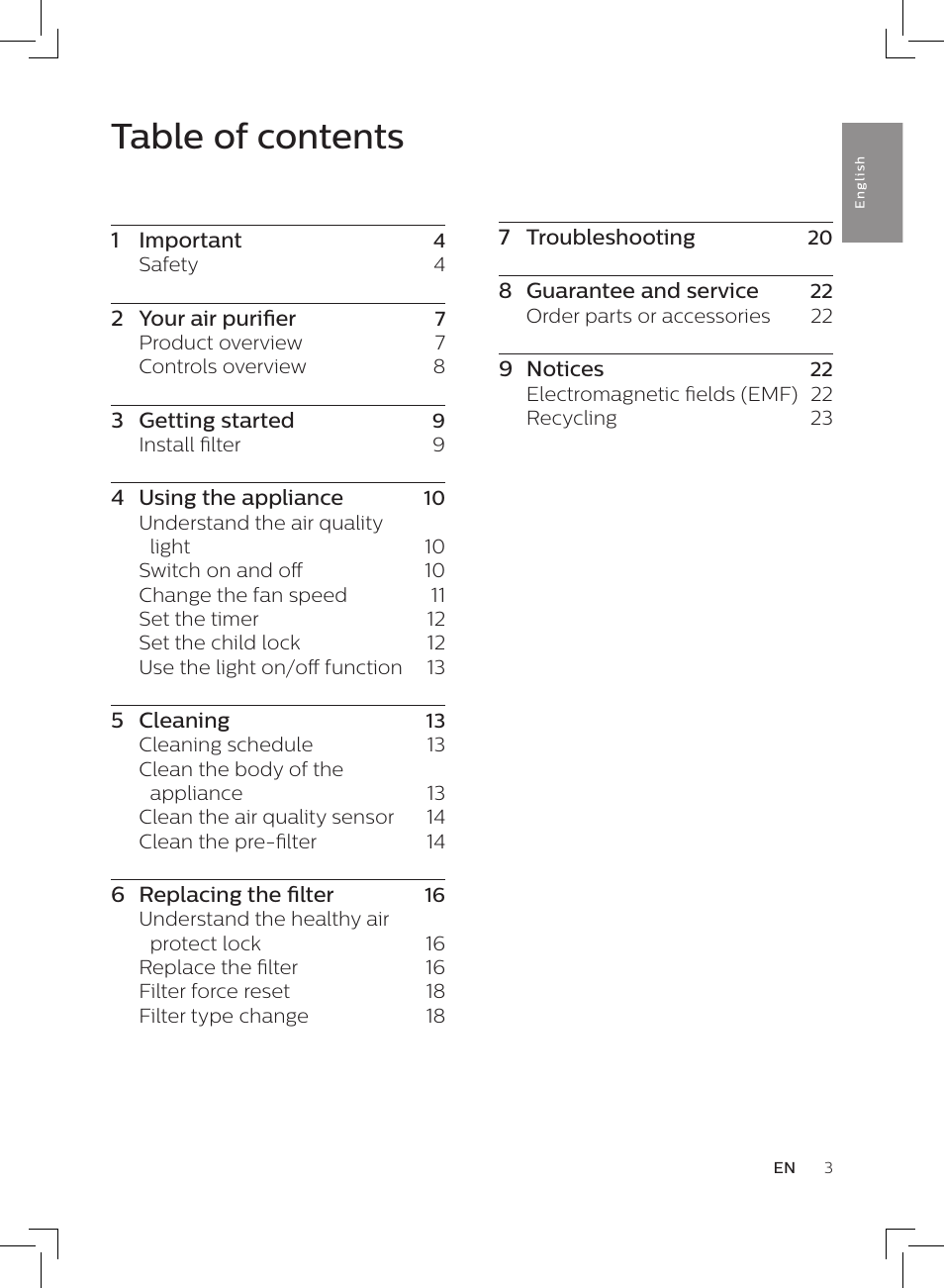 Philips AC3256/30 User Manual | Page 3 / 84