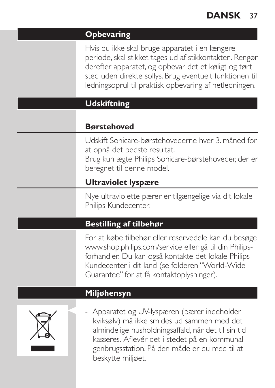Philips HX9172/10 User Manual | Page 37 / 92