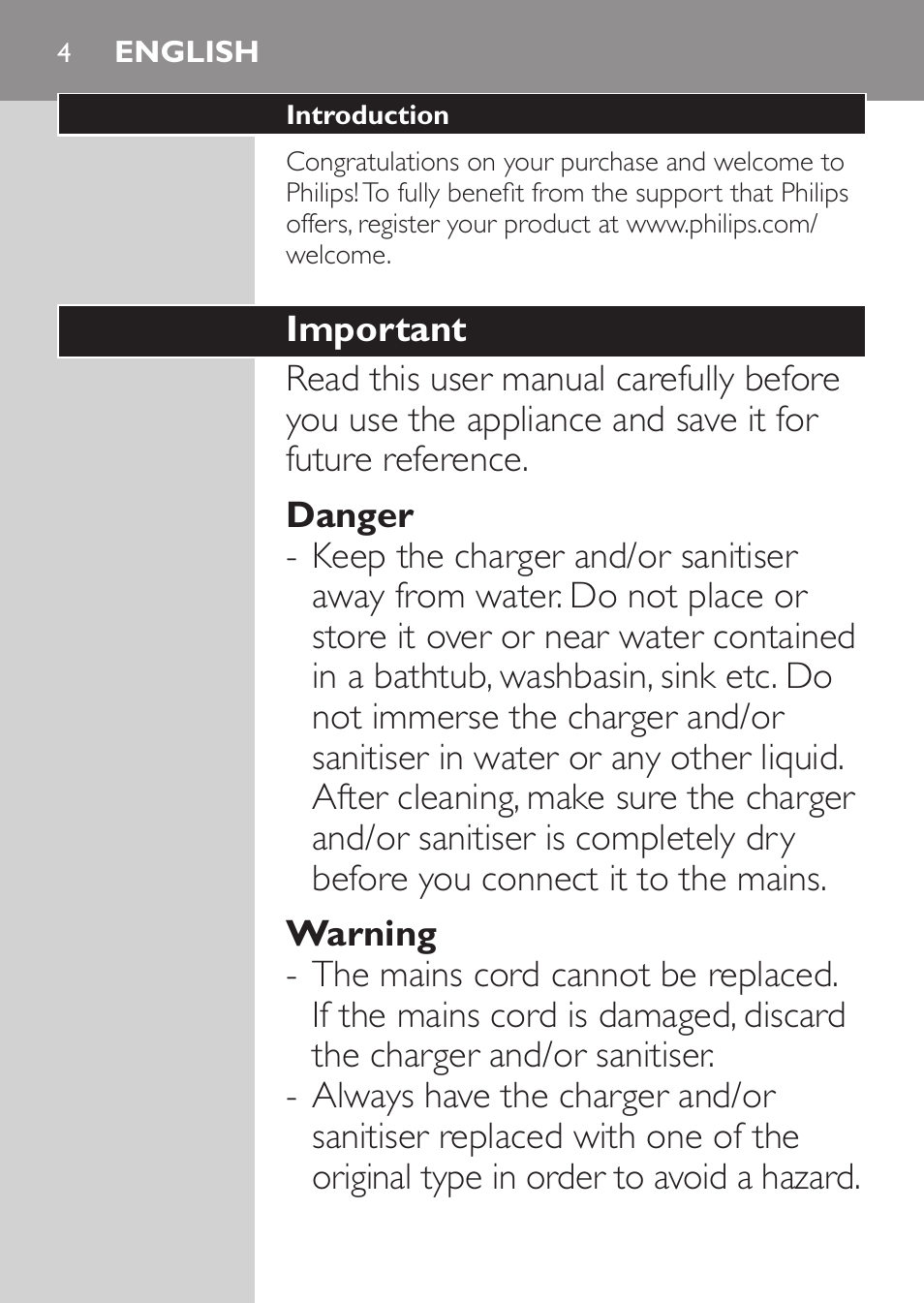 English, English 4 | Philips HX9172/10 User Manual | Page 4 / 92