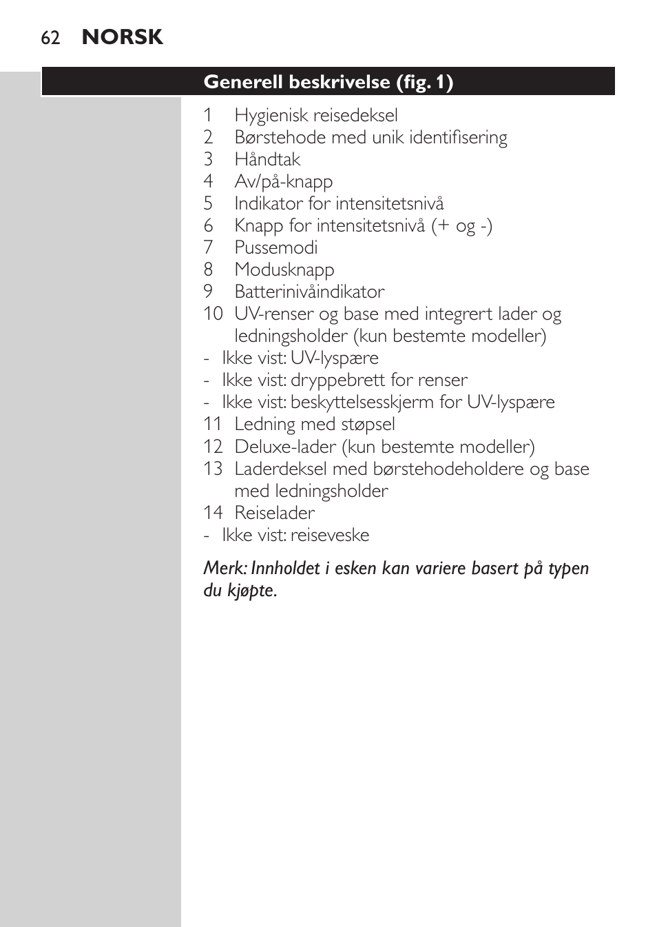 Philips HX9172/10 User Manual | Page 62 / 92