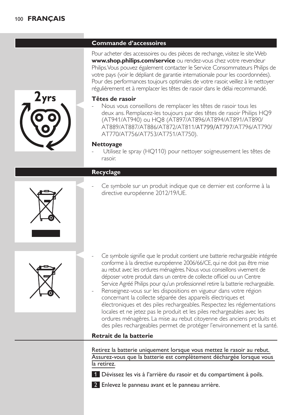 Philips AT899/06 User Manual | Page 100 / 186