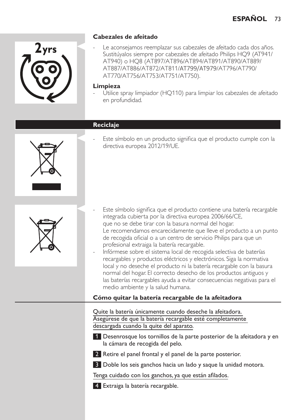 Philips AT899/06 User Manual | Page 73 / 186