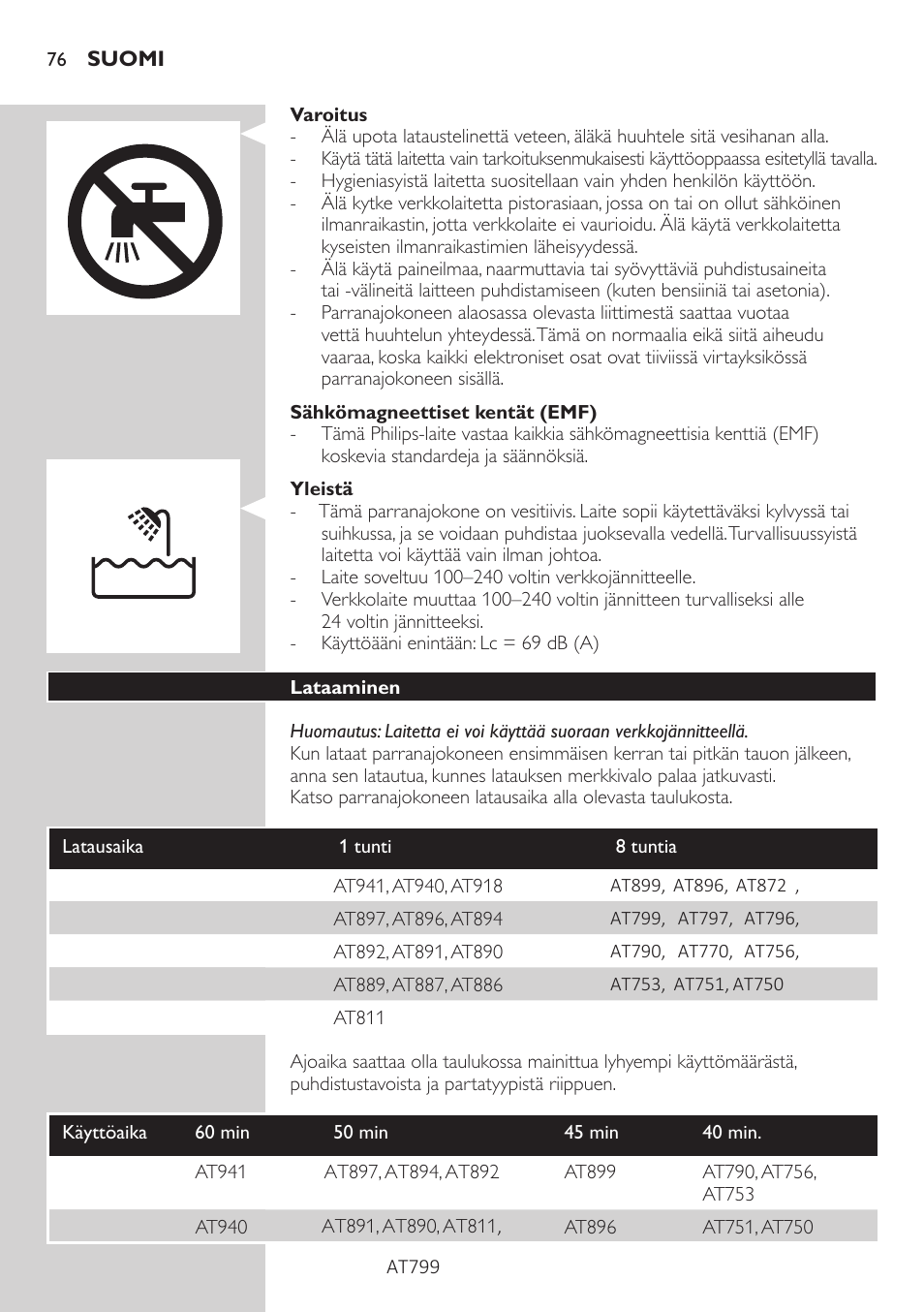 Philips AT899/06 User Manual | Page 76 / 186