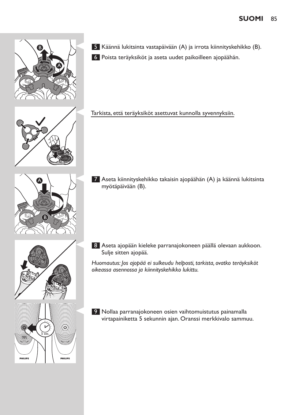 Suomi | Philips AT899/06 User Manual | Page 85 / 186