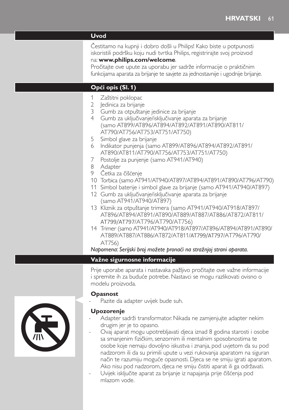 Hrvatski | Philips AT899/06 User Manual | Page 61 / 230