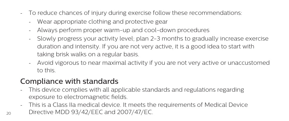 Compliance with standards | Philips DL8790/10 User Manual | Page 20 / 92