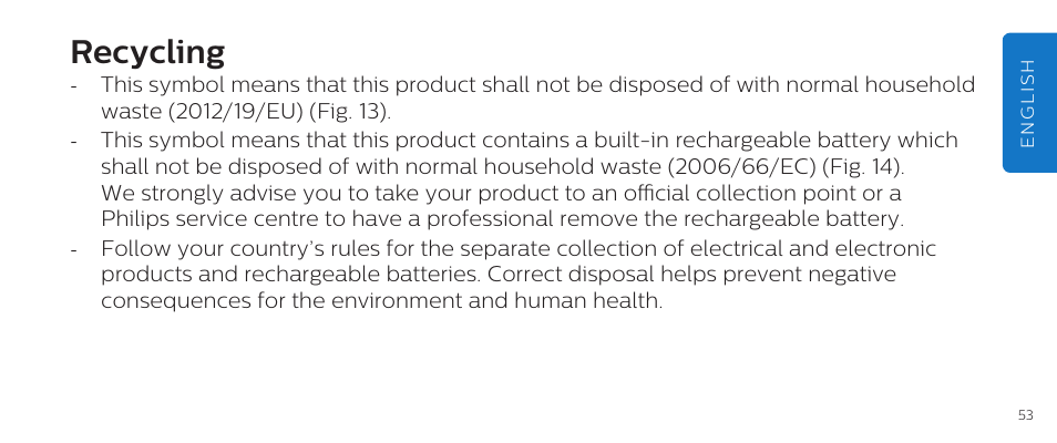 Recycling | Philips DL8790/10 User Manual | Page 53 / 92