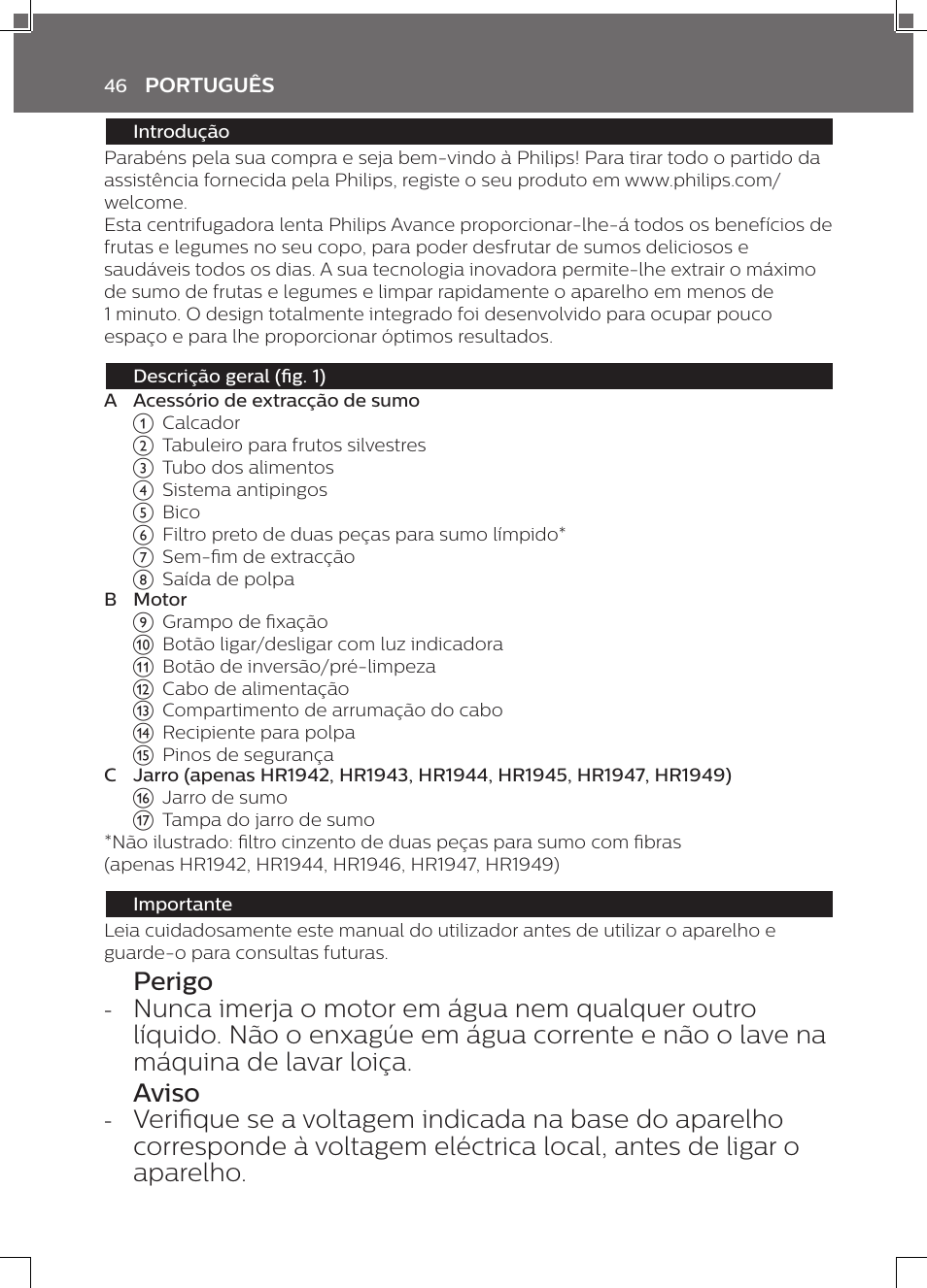 Philips HR1947/31 User Manual | Page 44 / 50