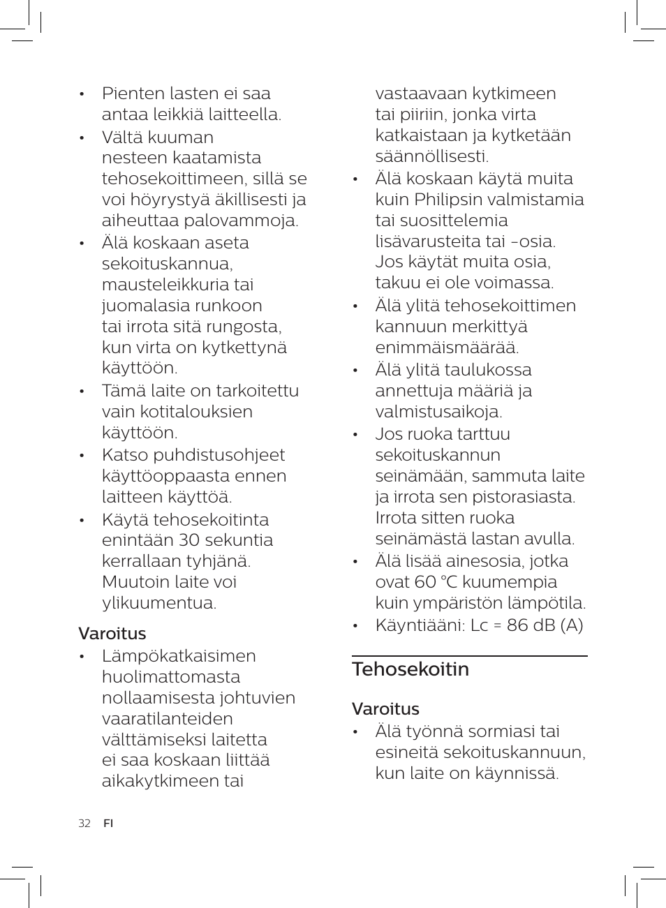 Tehosekoitin | Philips HR3652/01 User Manual | Page 28 / 82