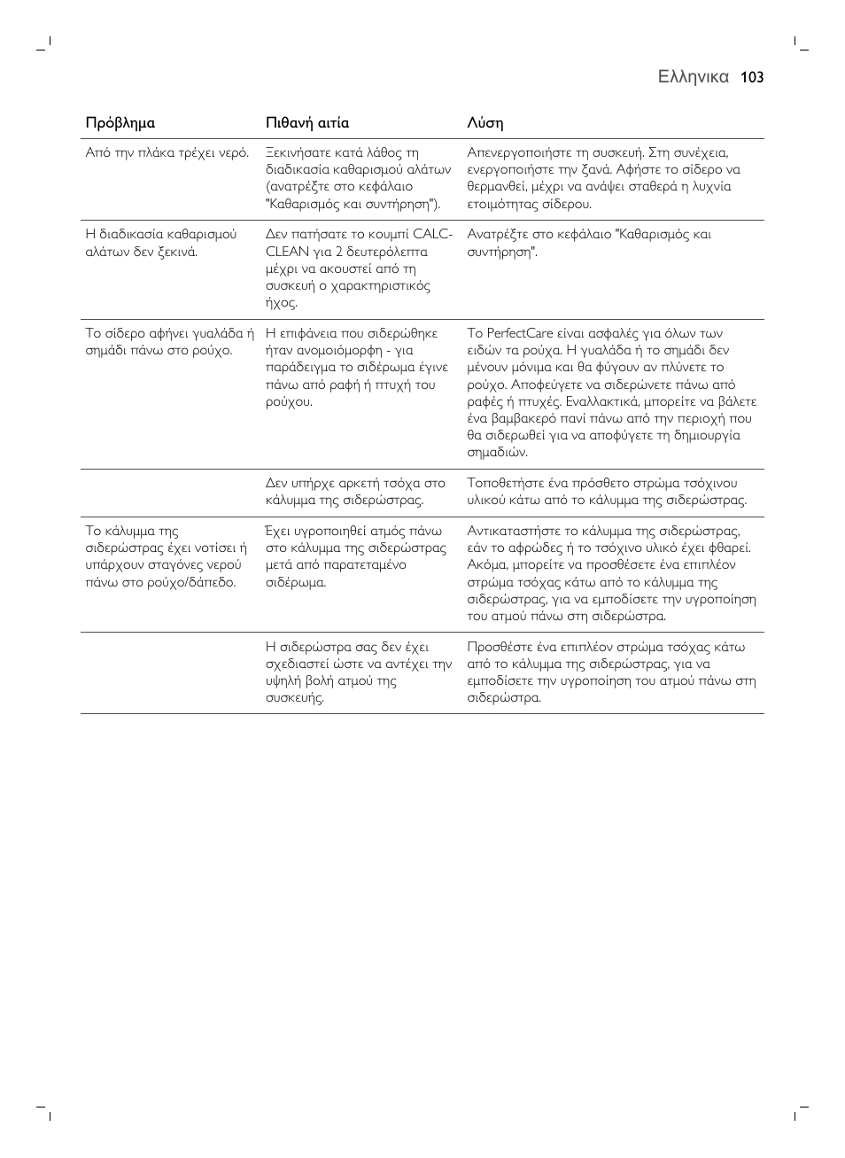 Ελληνικα | Philips GC7833/80 User Manual | Page 103 / 138