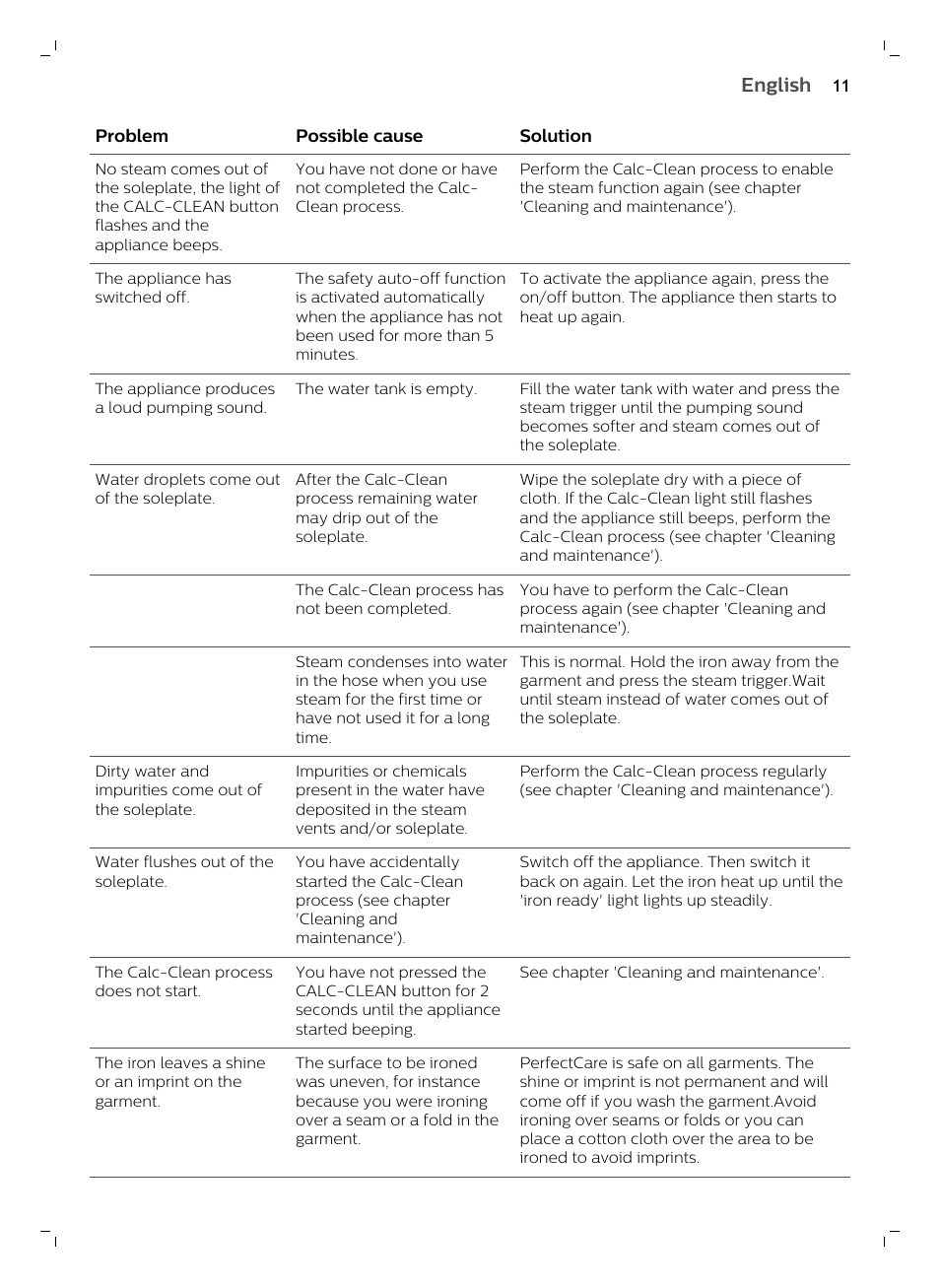 English | Philips GC7833/80 User Manual | Page 11 / 138