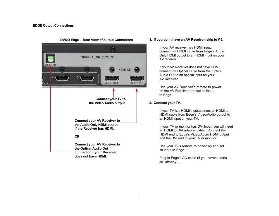 DVDO High Definition Video Processor & Hub Edge User Manual | Page 5 / 27