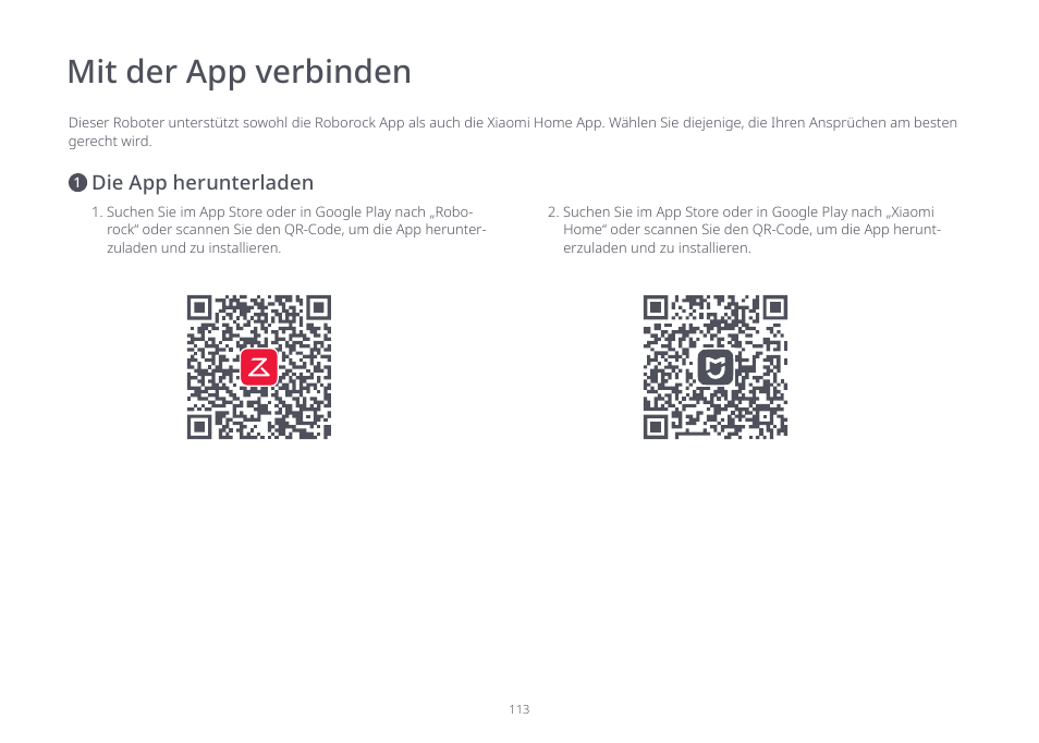 Mit der app verbinden | Roborock S7 CE User Manual | Page 113 / 372