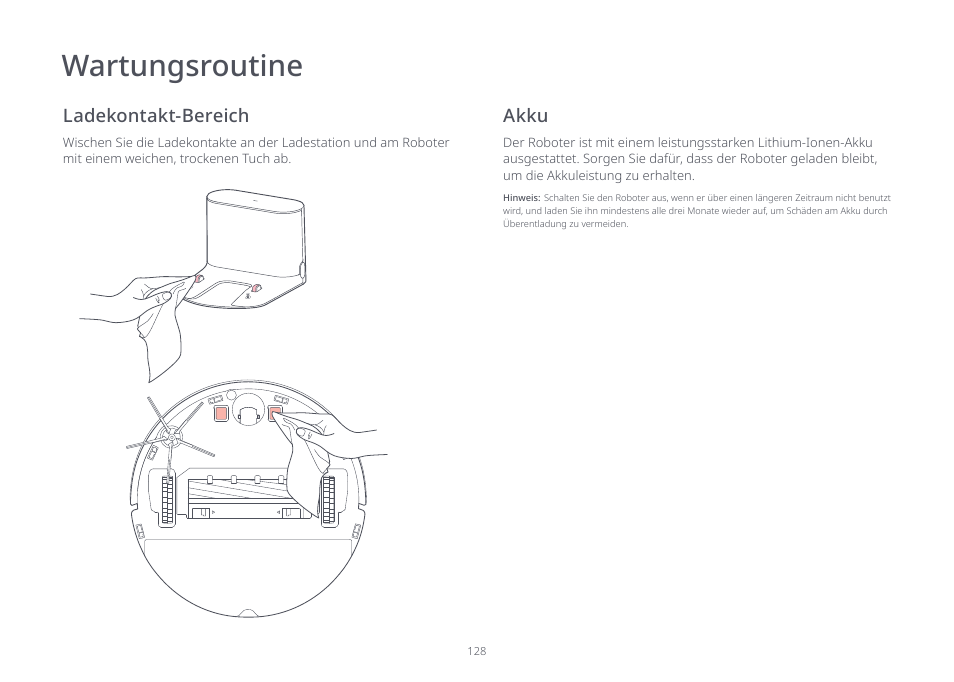 Wartungsroutine | Roborock S7 CE User Manual | Page 128 / 372