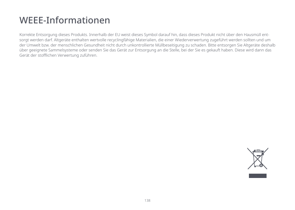 Weee-informationen | Roborock S7 CE User Manual | Page 138 / 372