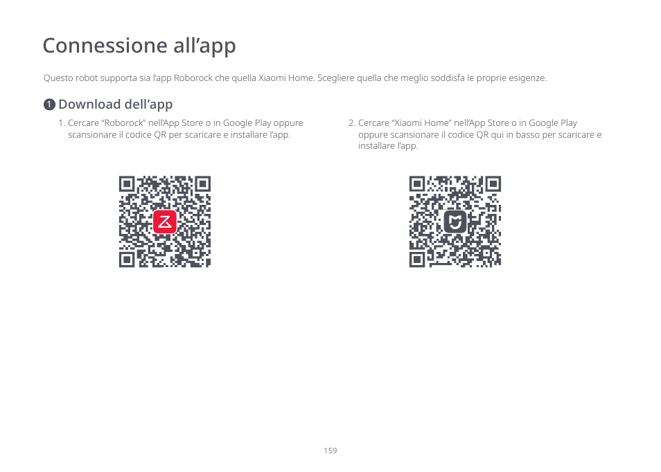 Connessione all’app | Roborock S7 CE User Manual | Page 159 / 372