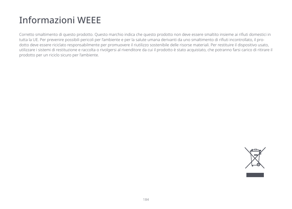 Informazioni weee | Roborock S7 CE User Manual | Page 184 / 372