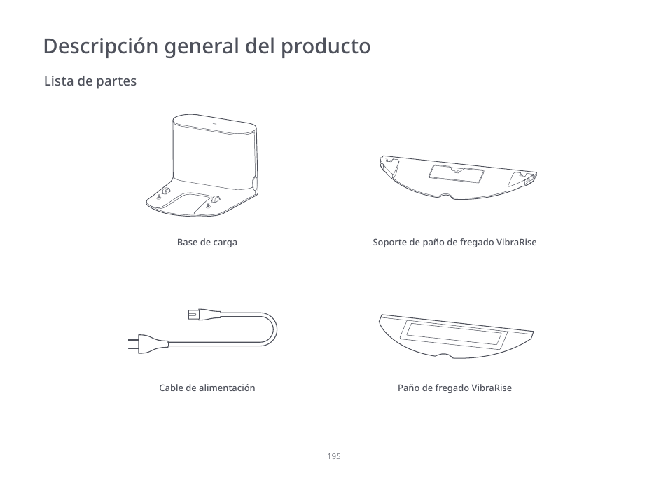 Descripción general del producto | Roborock S7 CE User Manual | Page 195 / 372