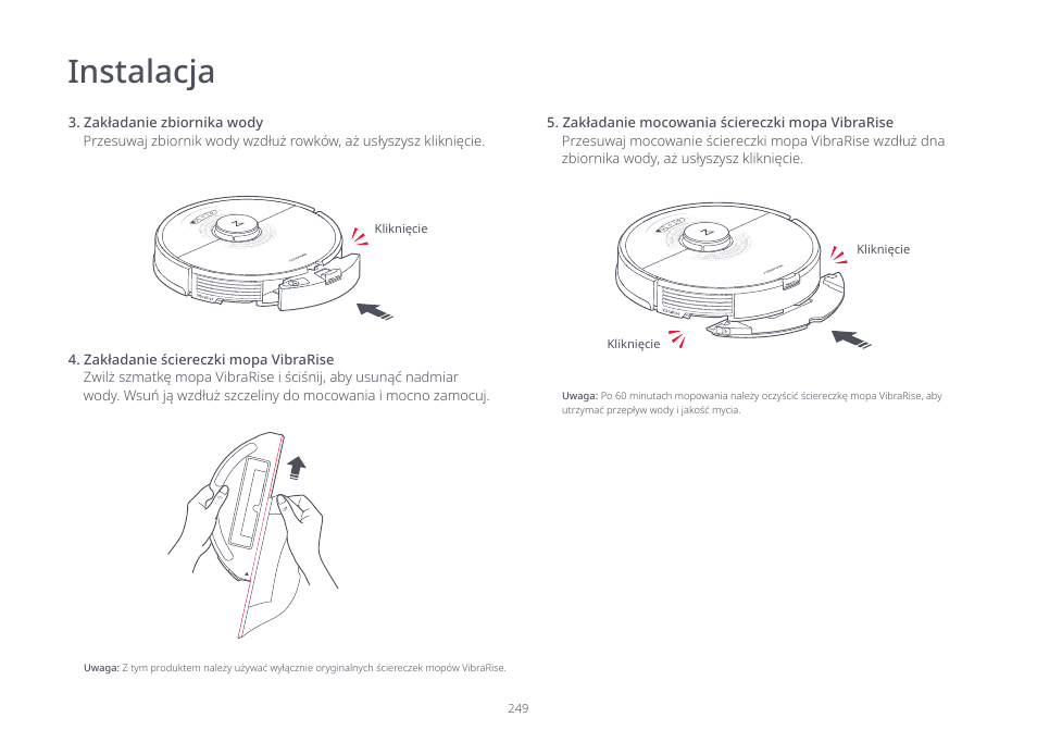 Instalacja | Roborock S7 CE User Manual | Page 249 / 372