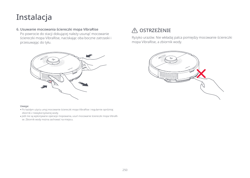 Instalacja | Roborock S7 CE User Manual | Page 250 / 372