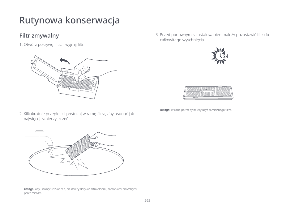 Rutynowa konserwacja | Roborock S7 CE User Manual | Page 263 / 372