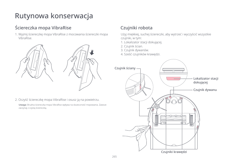 Rutynowa konserwacja | Roborock S7 CE User Manual | Page 265 / 372