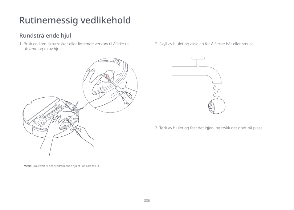 Rutinemessig vedlikehold | Roborock S7 CE User Manual | Page 306 / 372
