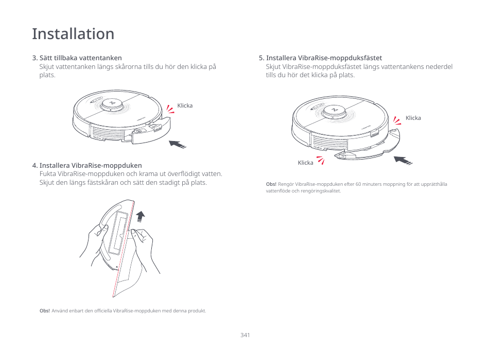 Installation | Roborock S7 CE User Manual | Page 341 / 372