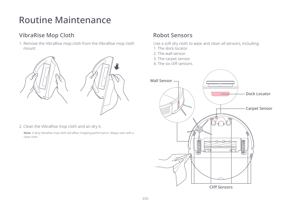 Routine maintenance | Roborock S7 CE User Manual | Page 35 / 372