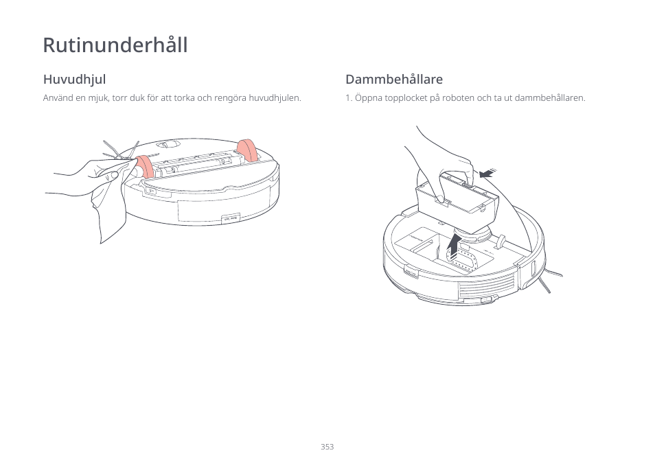 Rutinunderhåll | Roborock S7 CE User Manual | Page 353 / 372