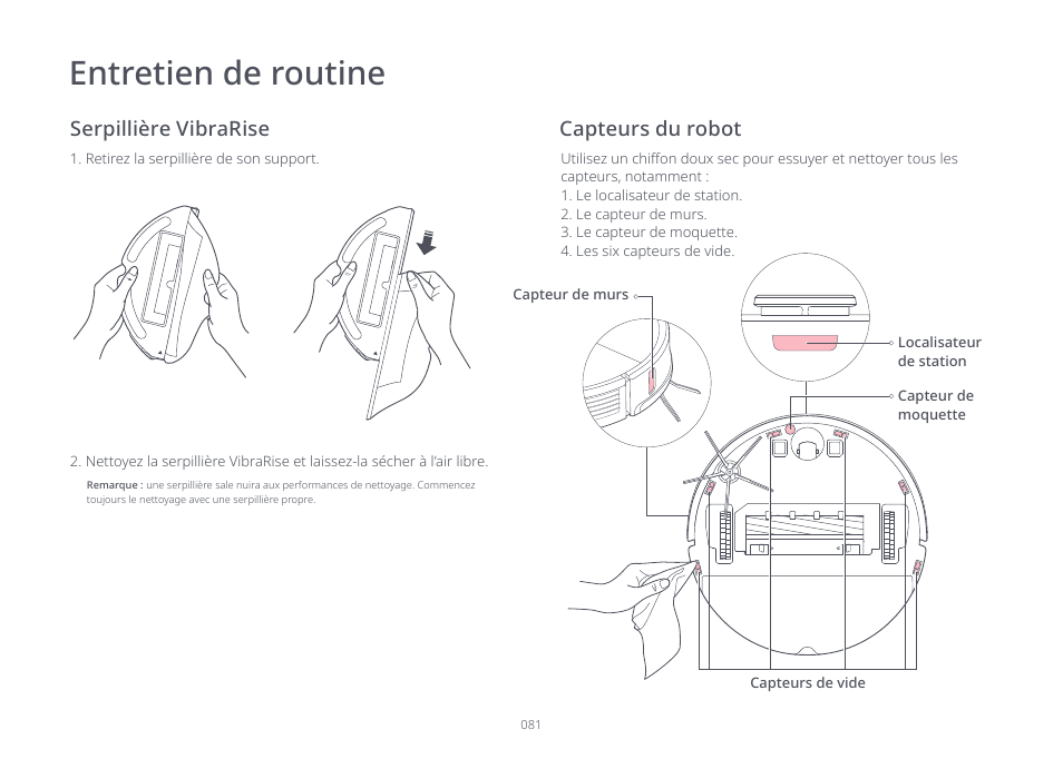Entretien de routine | Roborock S7 CE User Manual | Page 81 / 372
