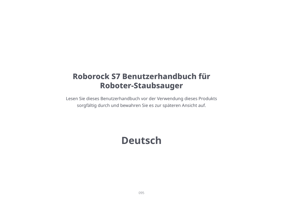 Deutsch | Roborock S7 CE User Manual | Page 95 / 372