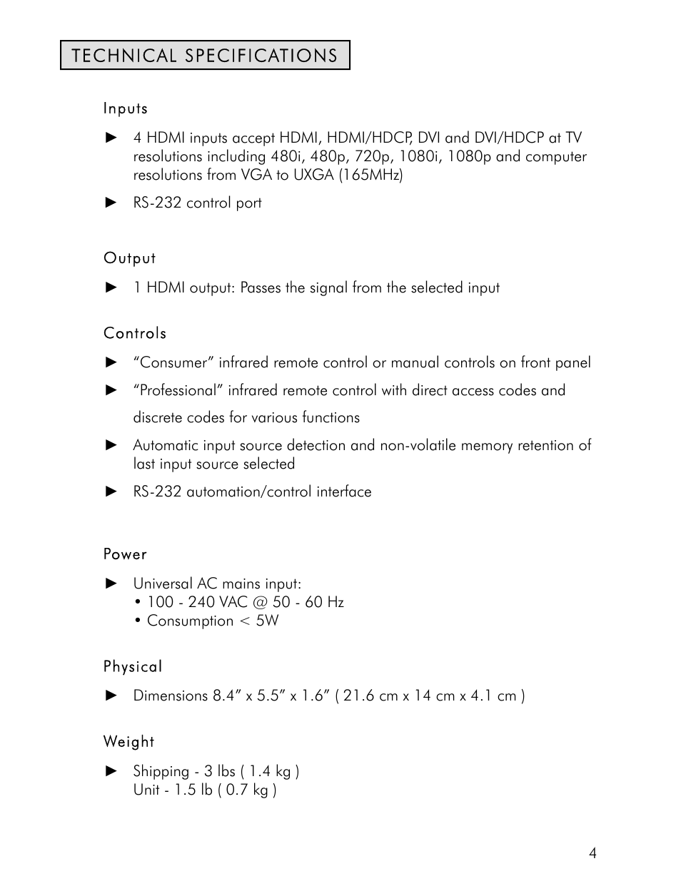 DVDO VS4 User Manual | Page 5 / 8