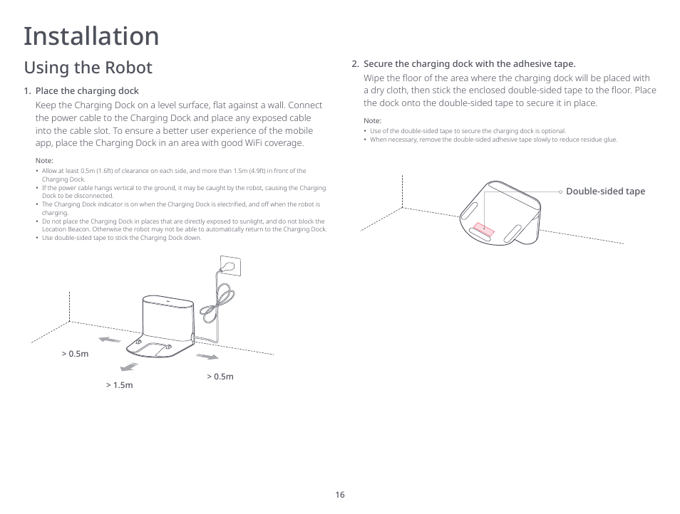 Installation, Using the robot | Roborock S6 MaxV FCC User Manual | Page 18 / 39
