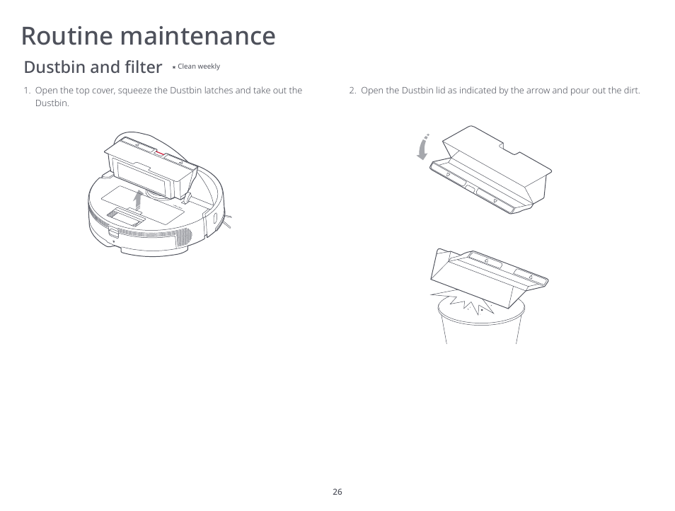 Routine maintenance | Roborock S6 MaxV FCC User Manual | Page 28 / 39