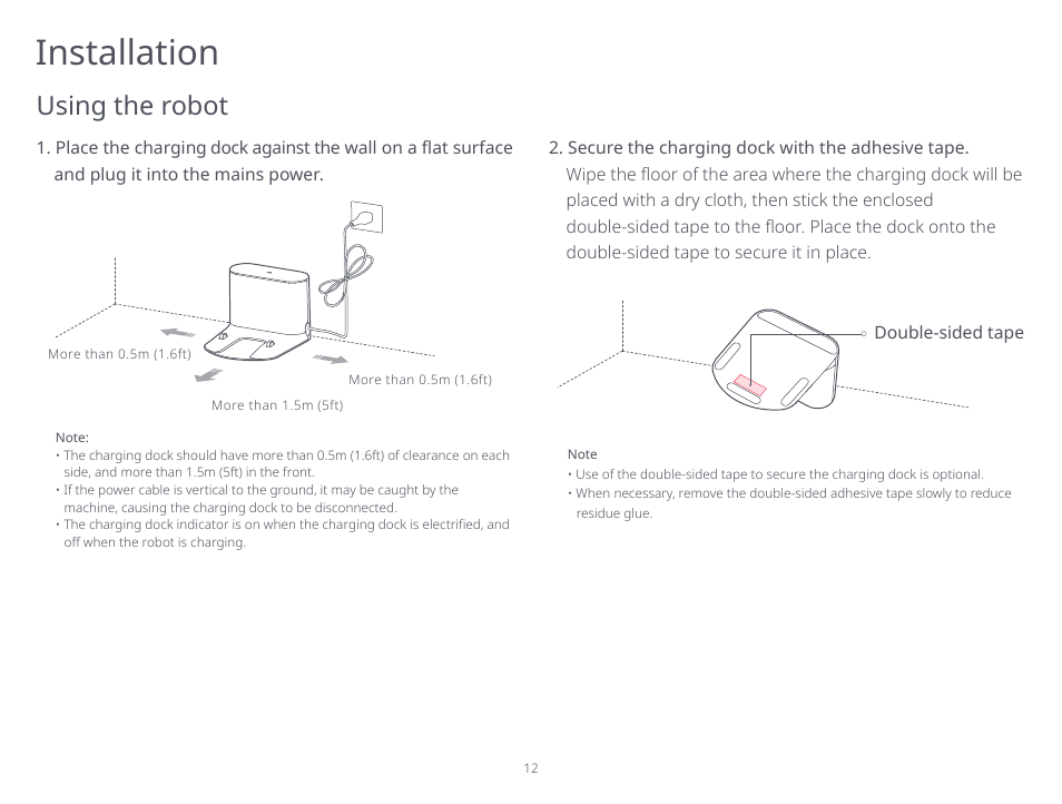 Installation, Using the robot | Roborock S5 Max CE User Manual | Page 14 / 39