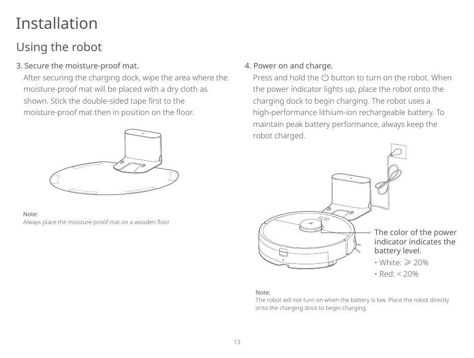 Installation, Using the robot | Roborock S5 Max CE User Manual | Page 15 / 39