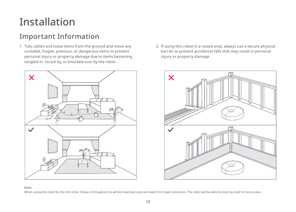 Installation, Important information | Roborock S4 Max User Manual | Page 19 / 36