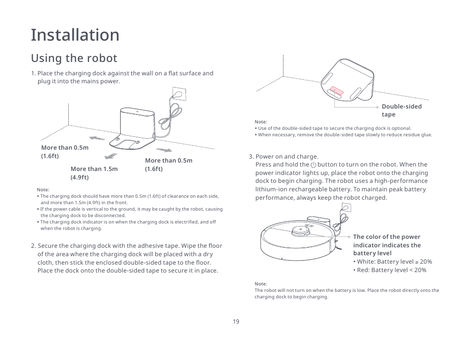 Installation, Using the robot | Roborock S4 Max User Manual | Page 20 / 36