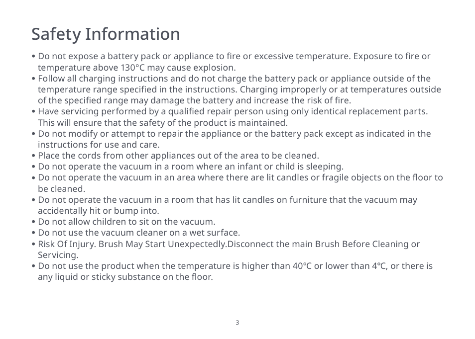 Safety information | Roborock S4 Max User Manual | Page 4 / 36
