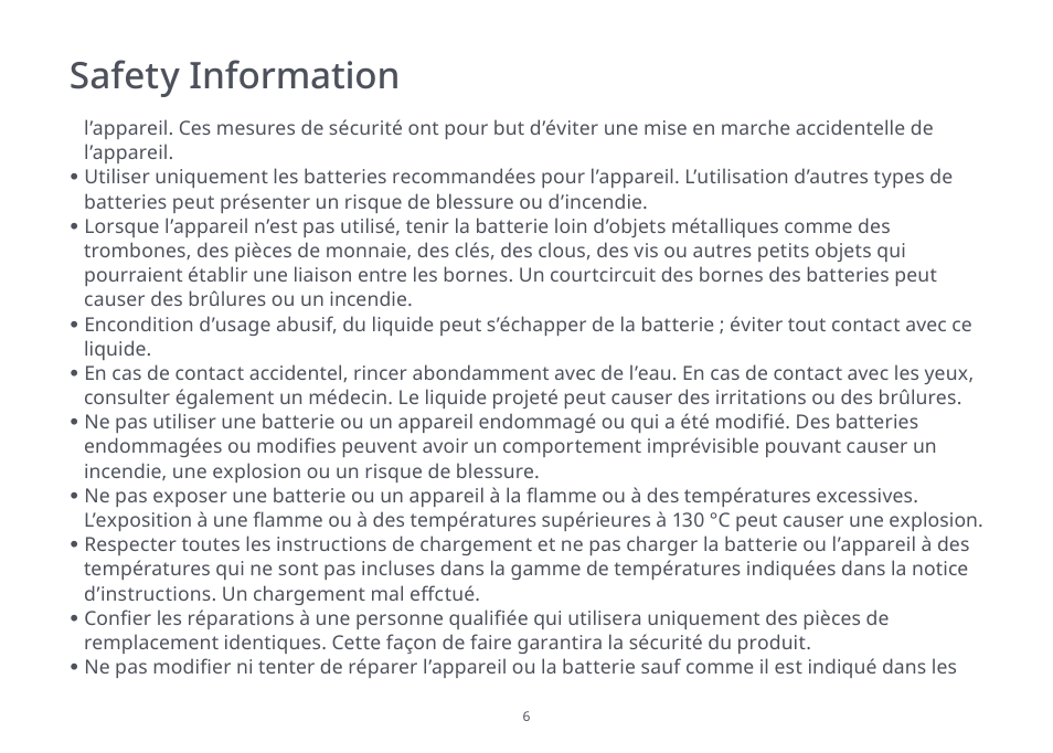 Safety information | Roborock S4 Max User Manual | Page 7 / 36