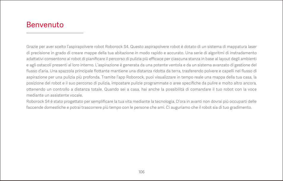 Benvenuto | Roborock S4 CE User Manual | Page 109 / 168