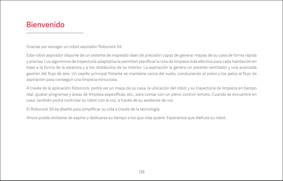 Bienvenido | Roborock S4 CE User Manual | Page 142 / 168