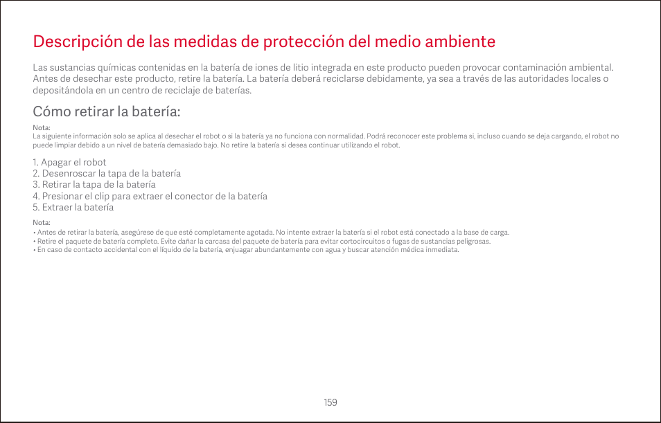 Cómo retirar la batería | Roborock S4 CE User Manual | Page 162 / 168