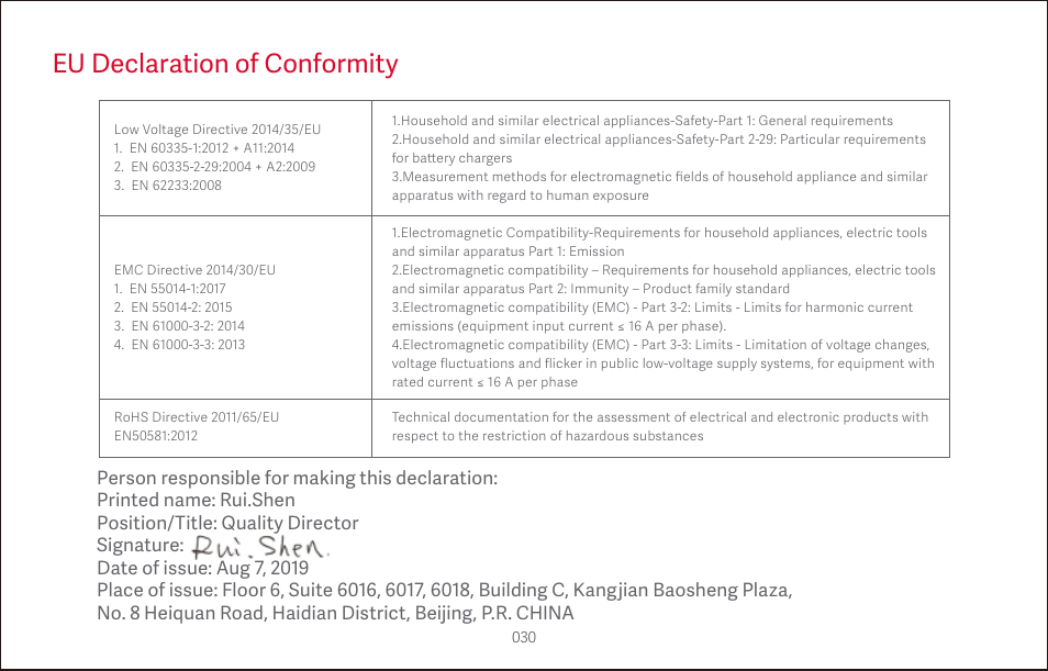Eu declaration of conformity | Roborock S4 CE User Manual | Page 33 / 168