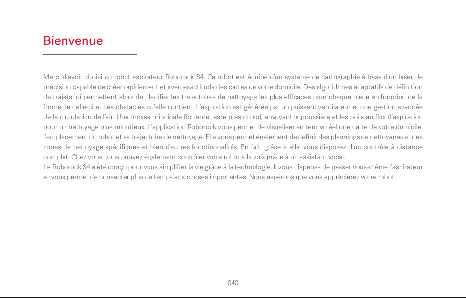 Bienvenue | Roborock S4 CE User Manual | Page 43 / 168